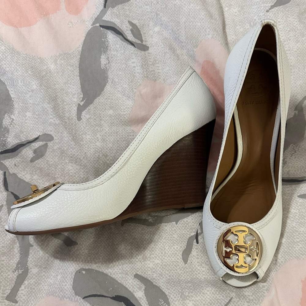 Tory Burch Selma Peep Toe Wedges